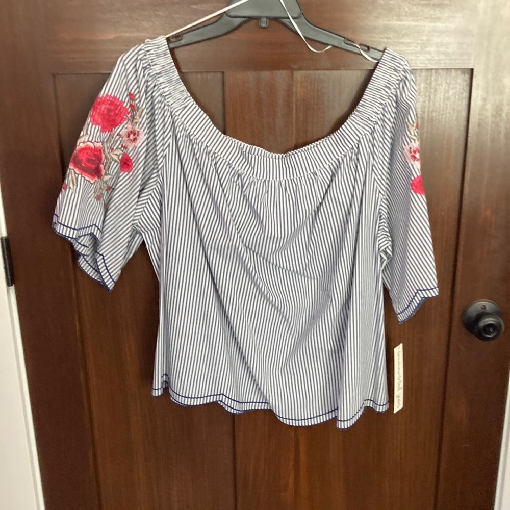 NEW Tribal Blues off the shoulder blouse, 3X